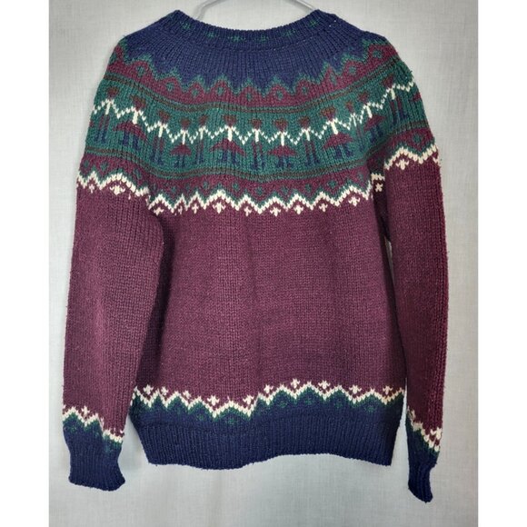 80's Vtg Paris Sport Club Lambswool Cardigan Women's M Nostalgic Retro Sweater - Picture 3 of 5